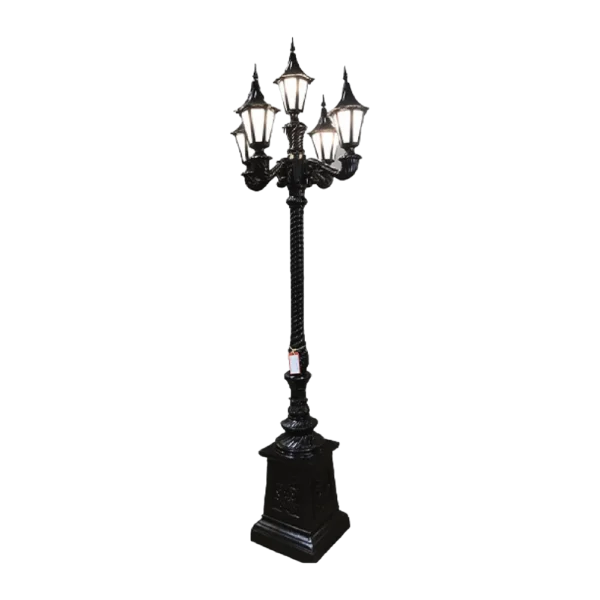 Victorian Spiral with Urn Base 4 Arms 5 Lights with Small Holland Tops