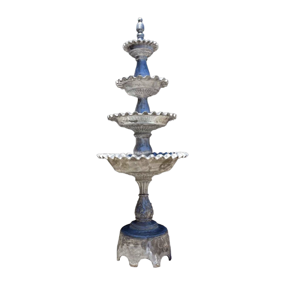 4 Tier Self Contained Scallop Fountain Plain Base with Arches