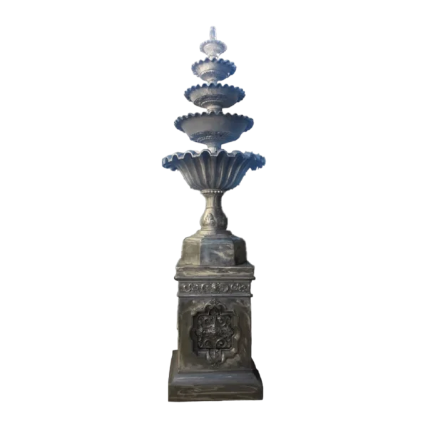 5 Tiers Scalloped Fountain on Large Wreath Base