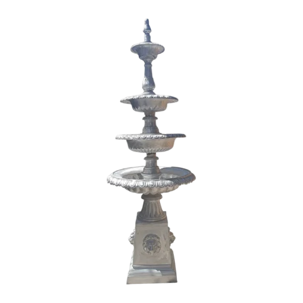 4 Tier Regular Fountain with Square Lion Base